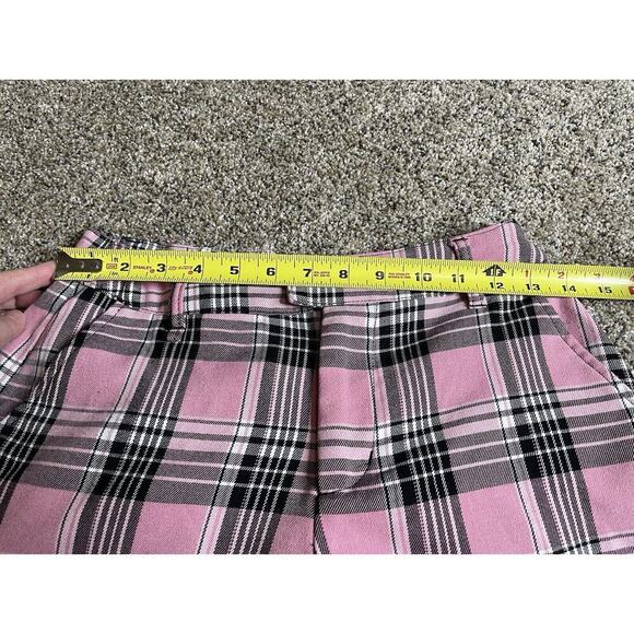 Hot Topic High Rise Skinny Pants JR Size SMALL Pink Black Plaid Tapered - Picture 5 of 6